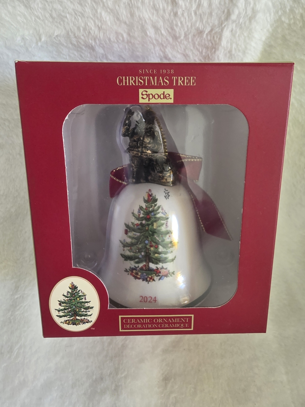 NIB Spode Christmas Tree 2024 Annual Santa Bell Ornament Ceramic Holiday Dated